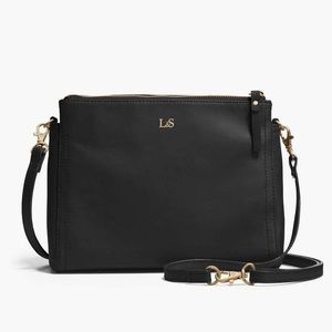 Lo & Sons black leather adjustable straps purse